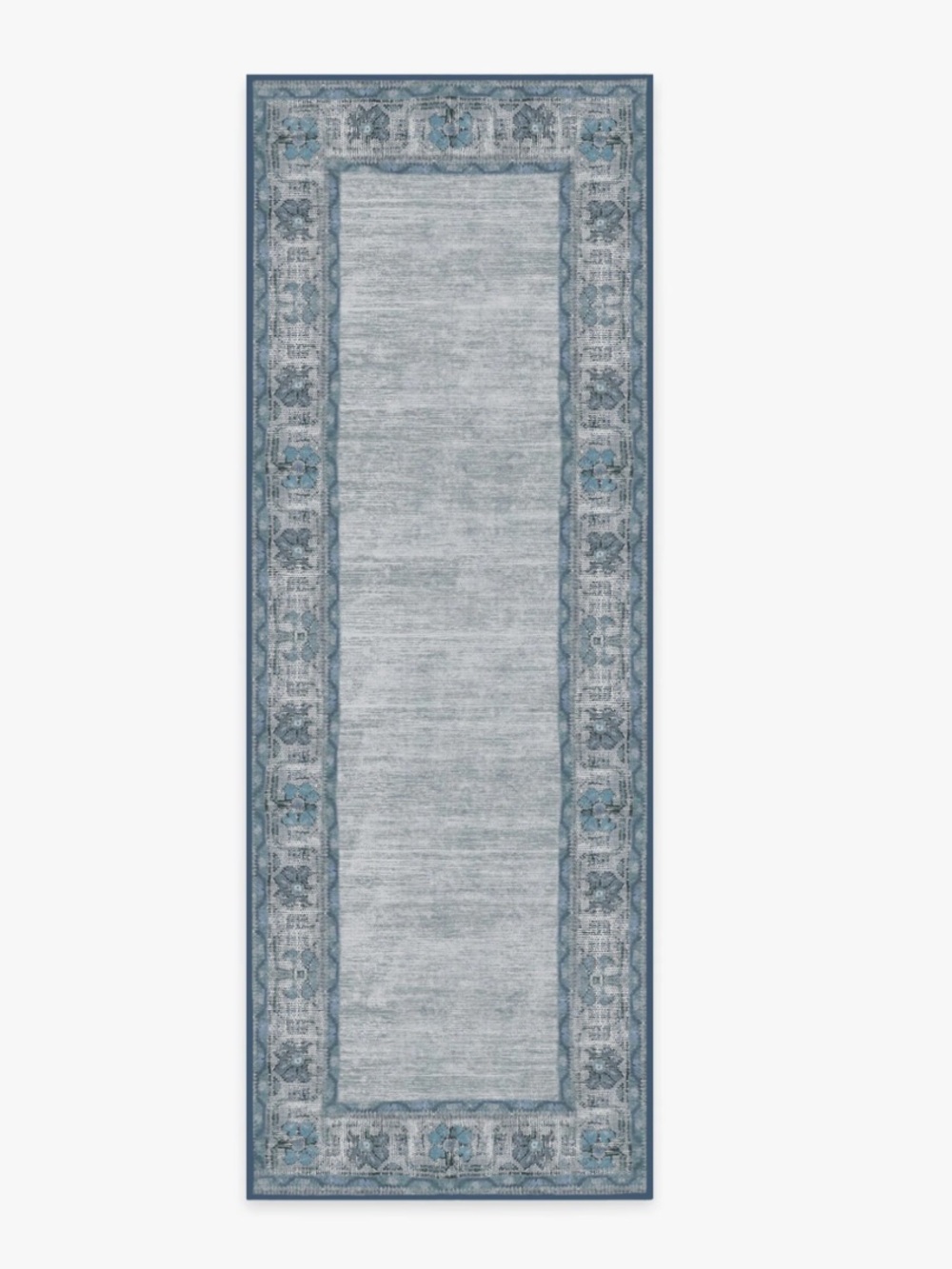 Ruggable Vintage Daisy blue runner 2.5x7”
